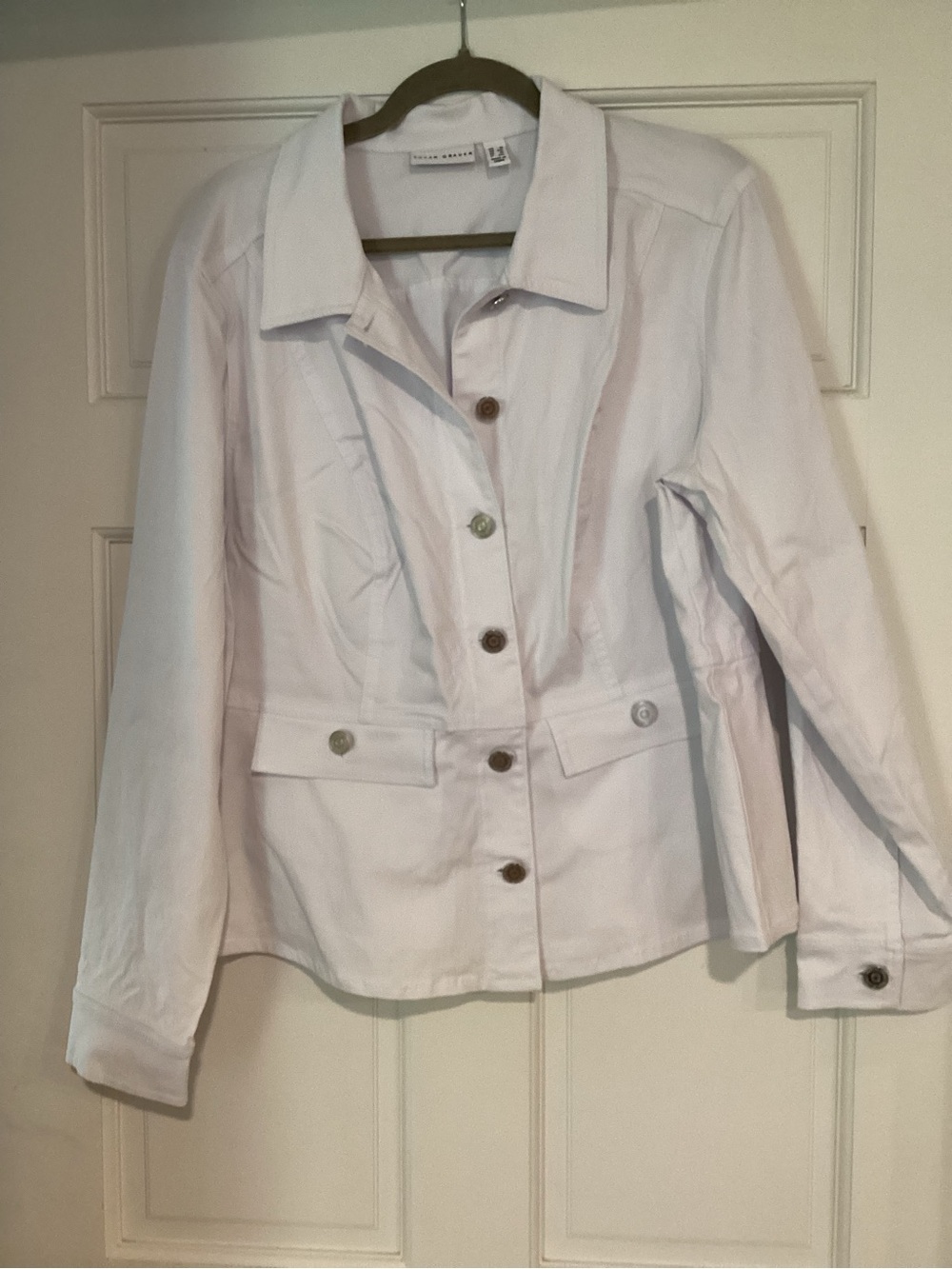 Susan Graver White Utility Jacket with Button Front